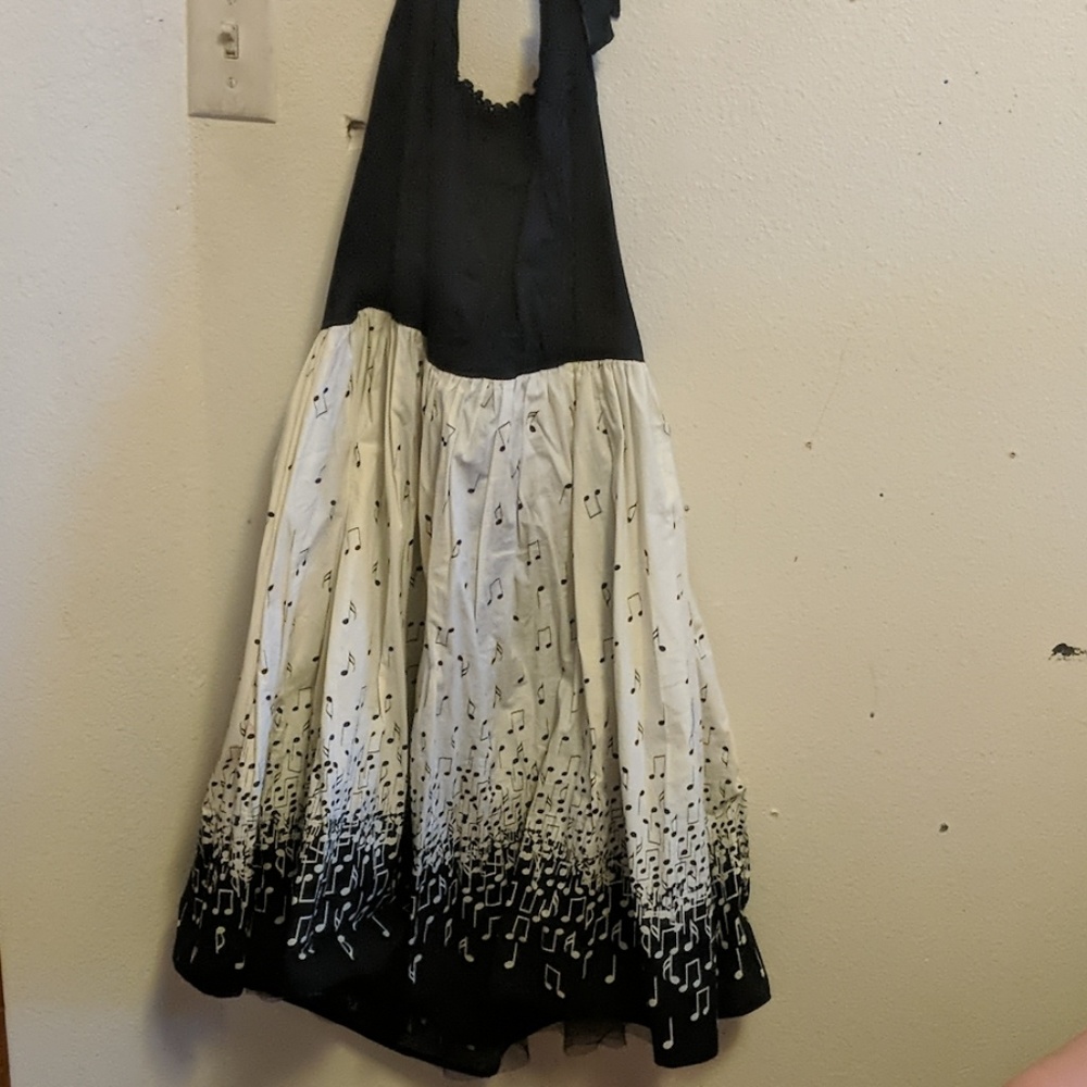 Black and white music note dress